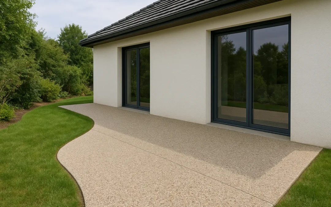 Allée et terrasse en béton désactivé moderne