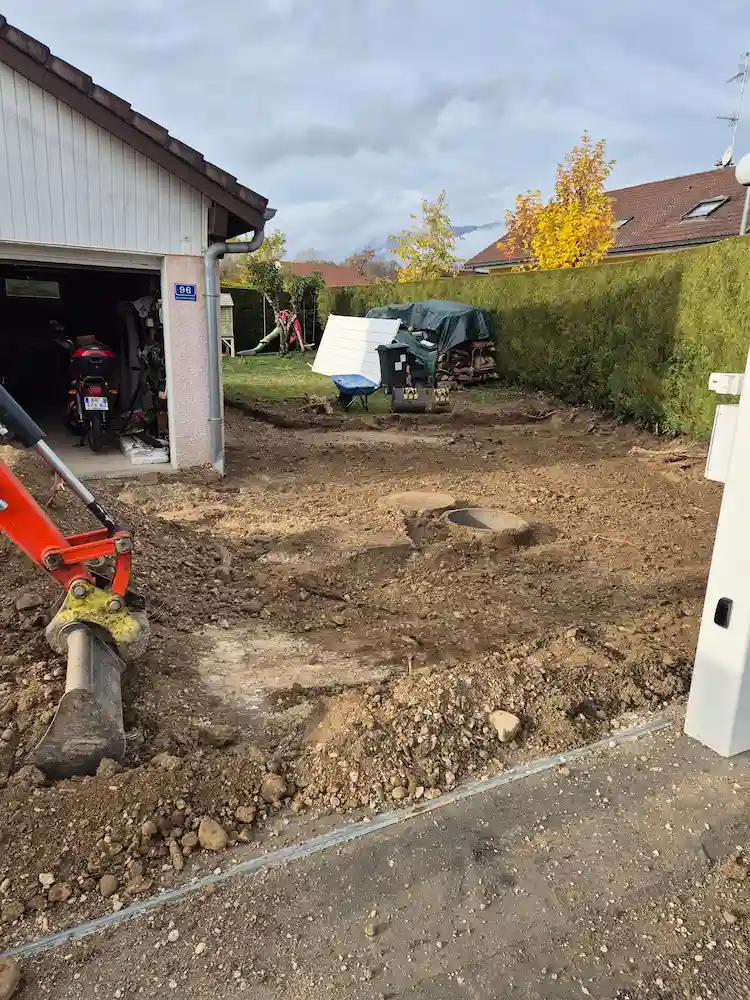 Terrassement cours chez un particulier